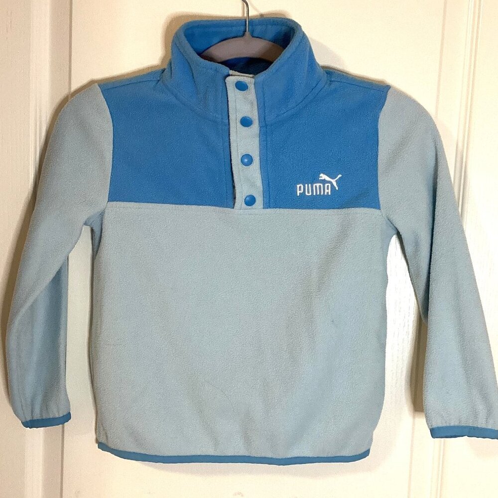 Puma Kids Girls Fleece Blue Sweatshirt Size 6 Pull Over Lightweight